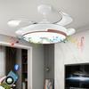6-скоростная регулировка Невидимый вентилятор Потолочный вентилятор с подсветкой Бытовое освещение для спальни Светодиодное освещение Электрический вентилятор Аудио вентилятор с Bluetooth Подсветка вентилятора