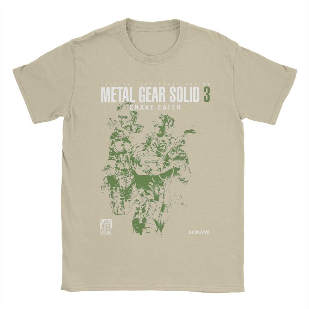 Мужская футболка Metal Gear Solid 3 Snake Awesome Футболки из чистого хлопка с коротким рукавом Футболки с круглым воротником Классическая одежда