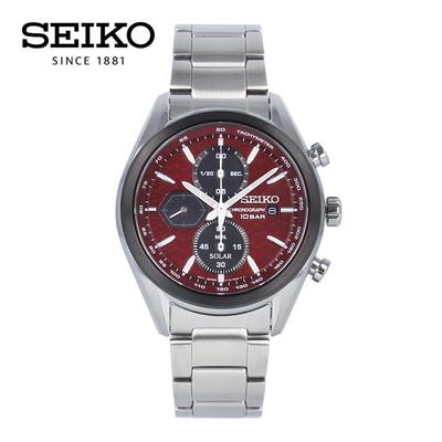 SEIKO Solar SSC771P SSC771P1 Красные наручные часы из нержавеющей стали для мужчин