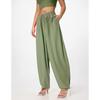Women's Solid Color Pants With Elastic Waistband. Straight Leg. Loose Casual  Pants