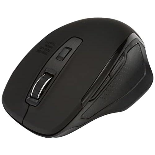 SANWA SUPPLY Бесшумная беспроводная мышь с синей светодиодной подсветкой, с разъемами Type-C/A в комплекте, большая 5-кнопочная MA-WBLC169BK