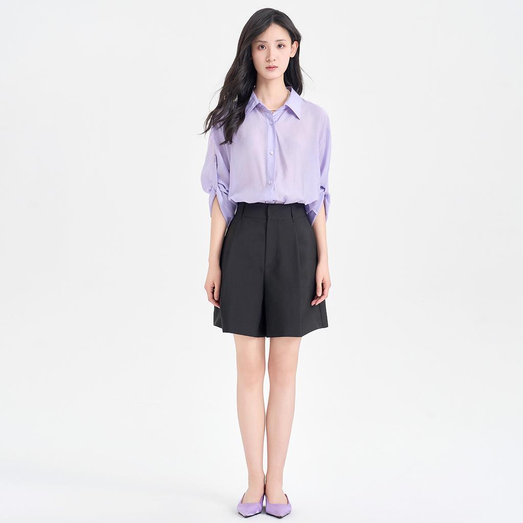 Same high waist slimming suit shorts for women in the shopping mall, 2026 summer hanging commuting casual wide leg A-line pants