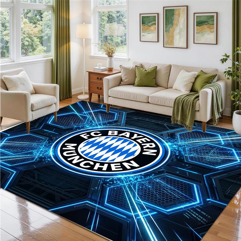 Bayern Munich Design Crystal Velvet Rug Soft Decorative Mat for Bedroom Entrance
