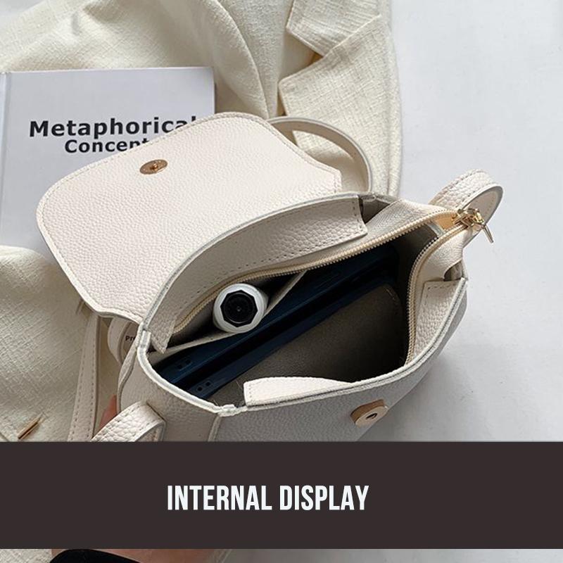 Ladies Solid Shoulder Bags for Women Letter Crossbody Purse Female PU Leather Mini Bags Handbag