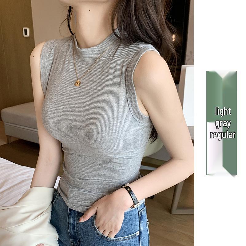 H520 Женская майка без рукавов в рубчик с круглым вырезом - Скрывает жир под мышками, Идеально подходит в качестве топа или нижнего белья