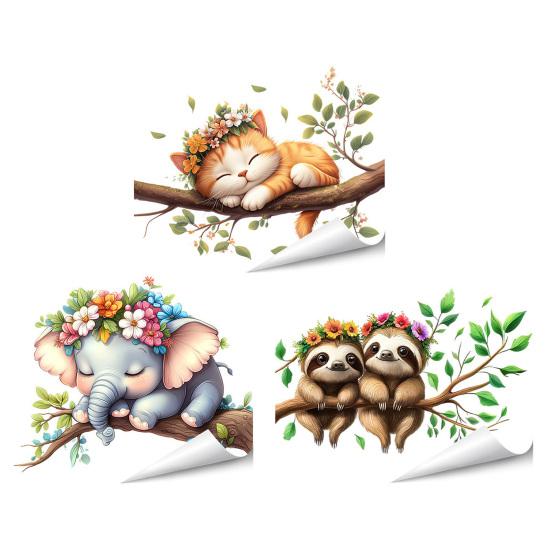 Статические наклейки на окна Смешные мультяшные животные Многоразовые наклейки на окна Водонепроницаемые Съемные наклейки для комнаты Офиса Дома Стеклянных дверей Декор окна