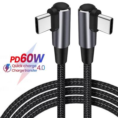 60 Вт PD быстрая зарядка линия USB C к USB Type C кабель прямоугольный провод 90 градусов кабель для передачи данных для ноутбука мобильный телефон
