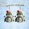 Christmas Themed Snowman Pattern Women Acrylic Earrings For Holiday Style