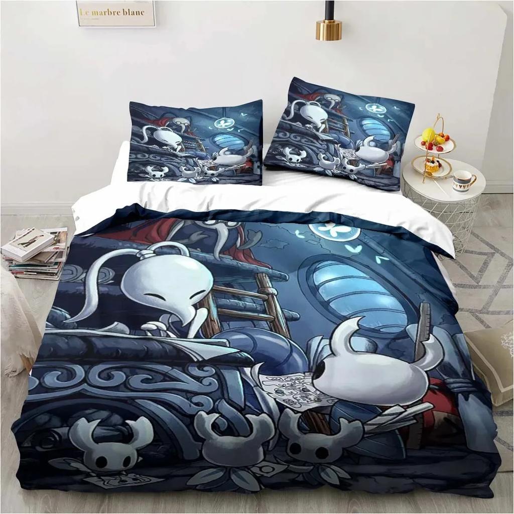 Новый комплект постельного белья Hollow Knight Fashion с 3D цифровой печатью, пододеяльник, одеяло, кровать, одинарный, полуторный, двуспальный, королевский, для молодежи, для девочек, для мальчиков, подарок
