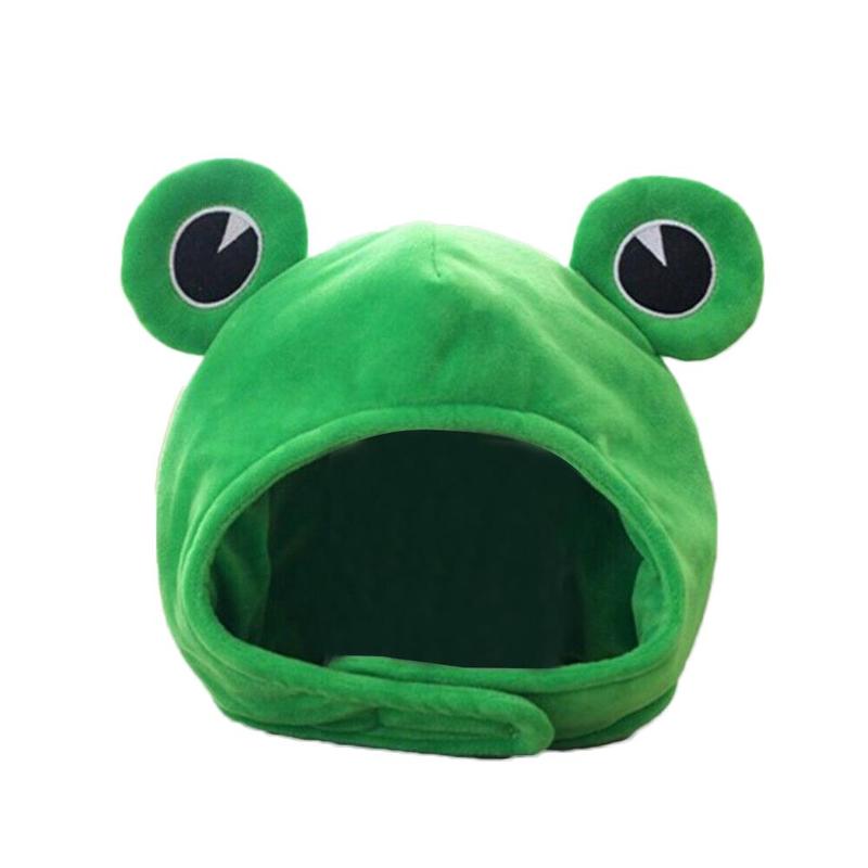 Funny Big Frog Eyes Cartoon Plush Hat Toy Green Headgear Cosplay Cap Cap Casual Festival Ears C P1Z8