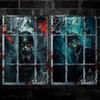 2-Piece Halloween Zombie Ghost Decor Bloody Window Scary Backdrop Outdoor Horror Hanging Cloth Spooky Party Supplies