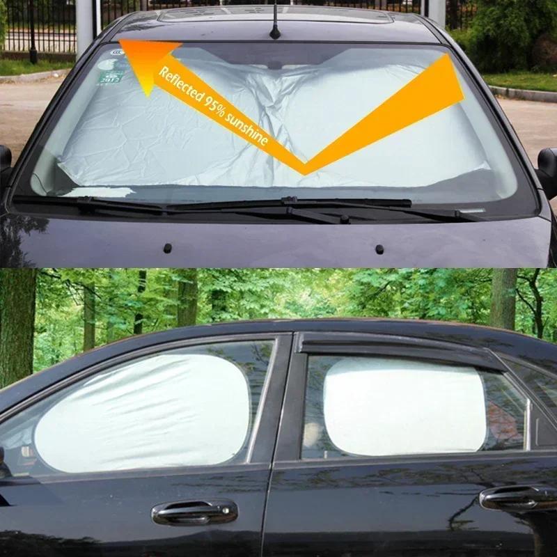 6pcs Universal Car Sunshade Front And Rear Windshields Privacy Windows Sun Protection Thermal Insulation Sunshades Car Accessories