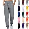 Ladies' Fashionable Solid Color Straight Leg Pants With High Waist Drawstring Pockets And Elastic Waist Casual Pants