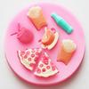 2018 Новый Магазин 3D Пицца Картофель Фри Молоко Кофе Напитки Силиконовая Форма Шоколад Фондант Украшение для Торта Мол