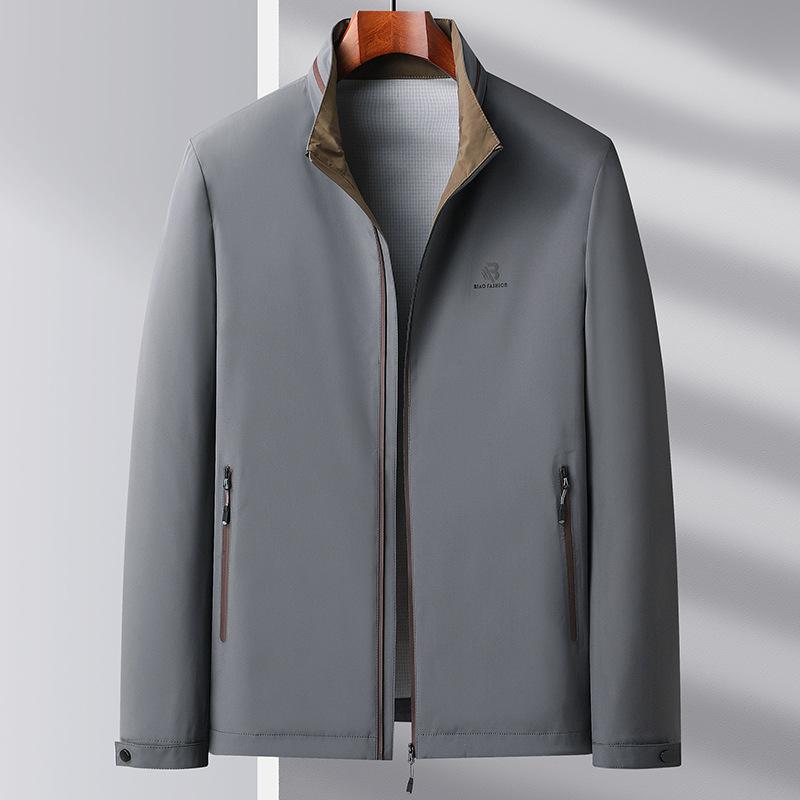 Spring Jacket Jacket Business Spring and Autumn Middle-aged Dad Casual Jacket Men's Stand Collar