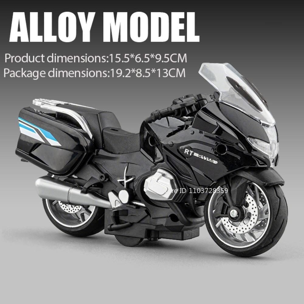 1:14 R1250RT R1250RT-P Миниатюрная модель Игрушечные мотоциклы Сплав Литье под давлением Звук Свет Амортизация Резиновые шины Полицейские мотоциклы