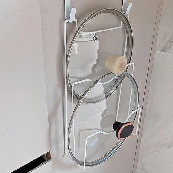 Pot Lid Rack Door Back Type Kitchen Organizer Wall Mounted Chopping Board Drain Rack Pan Cover Holder Eco-friendly Space-Saving