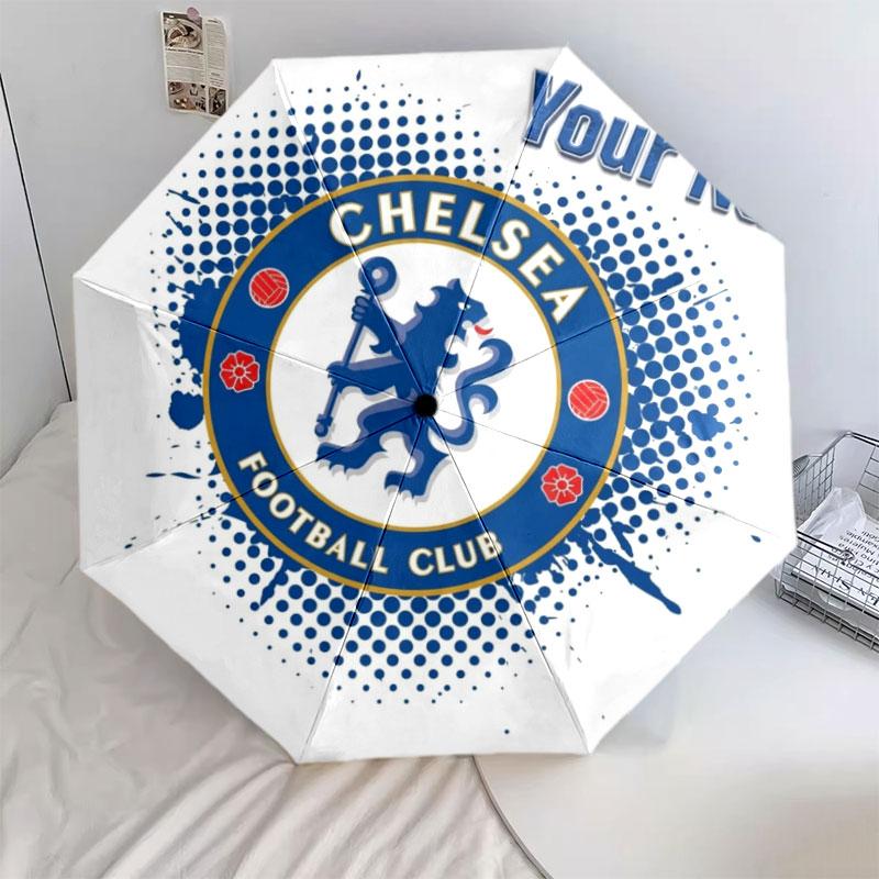 1 шт. Автоматический складной зонт - Chelsea F Индивидуальный узор с именем, Портативный и складной дизайн с 8 спицами, Рождественские и Новогодние подарки