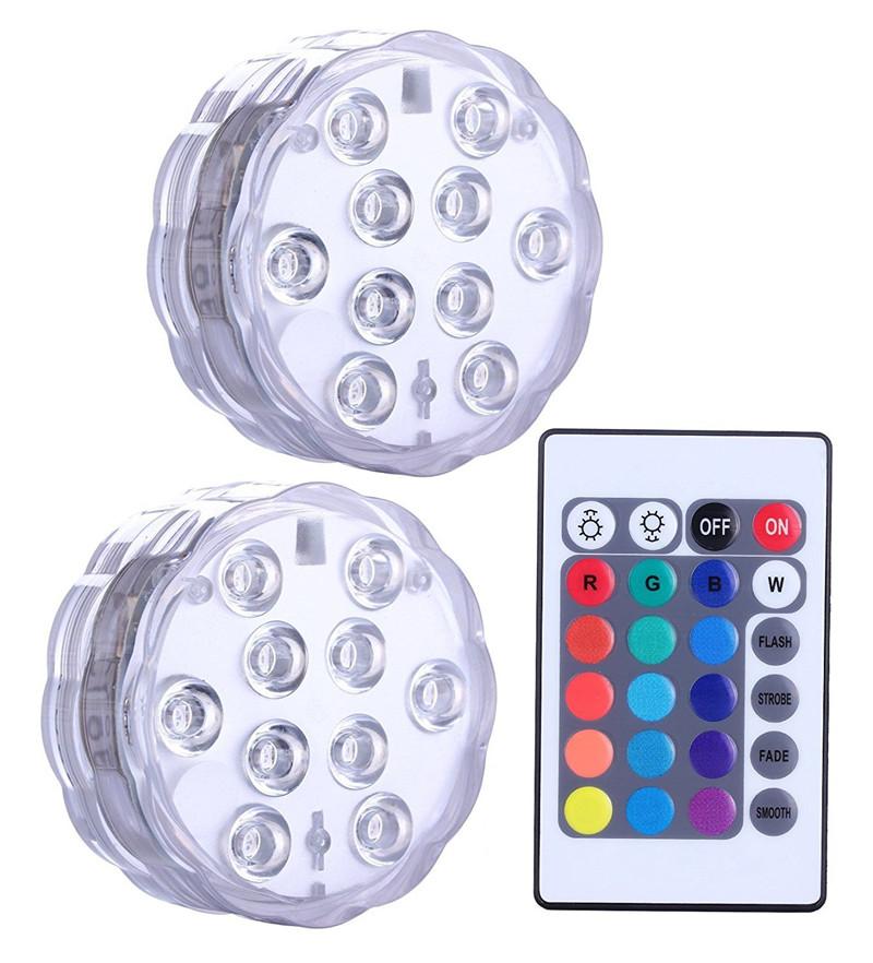 IP68 водонепроницаемый многоцветный погружной светодиодный подводный ночной светильник для чая ваза чаша вечеринка свадьба рождественское украшение