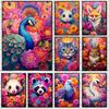 Animal Portrait Painting Flowers 5DDIY Diamond Painting Vintage Swan Peacock Wall Art Print Living Room Picture Home Decoration