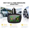 Прикуриватель Монитор температуры шин Универсальный TPMS с 4 датчиками USB Type-C TPMS Система контроля давления в шинах автомобиля с сигнализацией