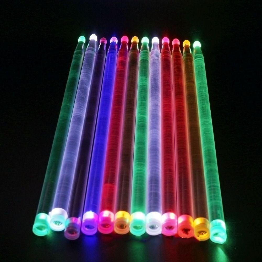 2Pcs Colorful 5A Luminous Drum Stick Acrylic Cymbals for Drums Stage Performance