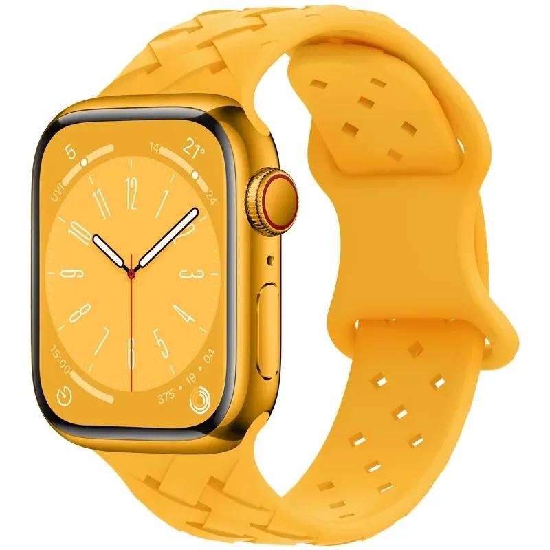 Ремешок для Apple Watch Band Ultra 49 мм, 44 мм, 40 мм, 45 мм, 41 мм, 38 мм, 42 мм, спортивный силиконовый тканый браслет-петля, серия IWatch 9, 8, 7, 6, 3