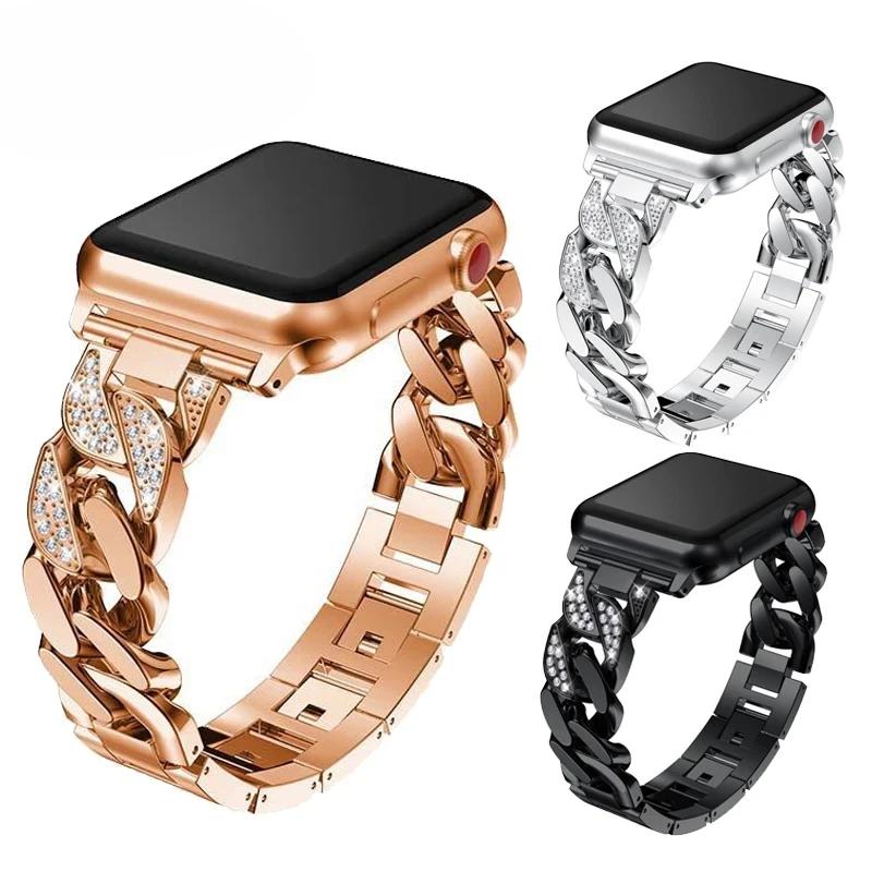 Классический ремешок для Apple Watch Band Ultra 2 49 мм 45 мм 41 мм 42 мм 38 мм 40 мм 44 мм браслет Corre iWatch series 9 8 7 6 5 4 se Diamond Strap