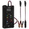 Цифровой тестер аккумуляторов, вольтметр, анализатор системы зарядки генератора переменного тока с ЖК-дисплеем, светодиодным дисплеем, зажимами, кабелем и кабелем прикуривателя