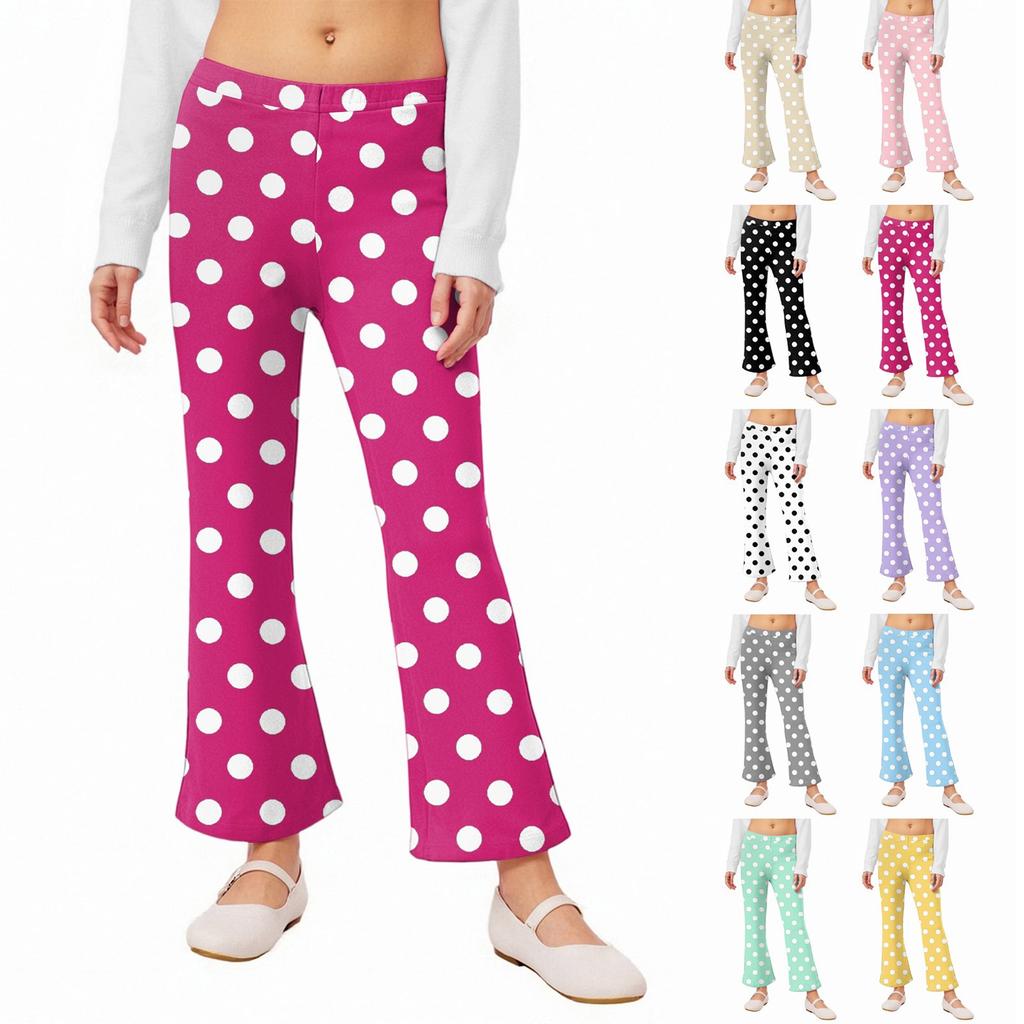 Girls' Flared Leggings - Printed Bell Bottom Pants