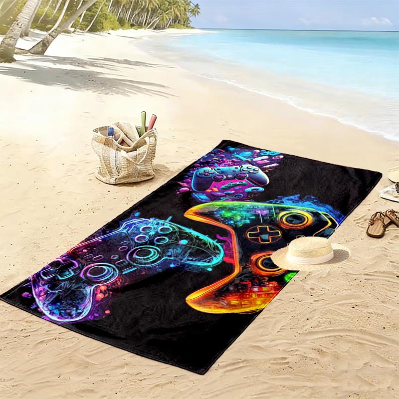 Gamepad Print Beach Towel, Large Soft Quick Dry Towel for Beach Camping Swimming