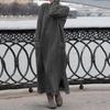 Tambov Autumn Winter Long Sleeve Lacework Hem Plus Size Knit Maxi Dress