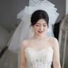 Head Covering White Bridal Tulle Multi Layer European Wedding Veil  Proposal