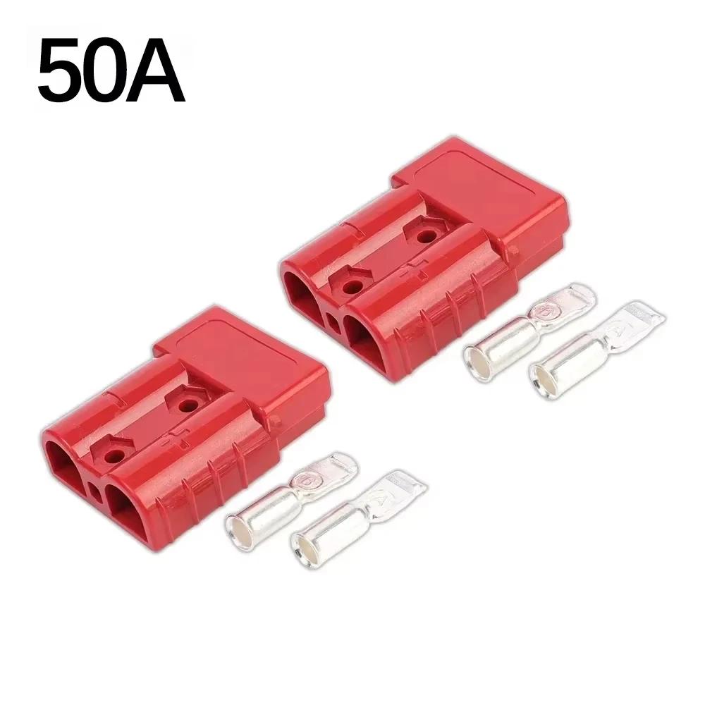 Universal 50A 120A 600V 2 Pin Connector High Current Battery Quick Charging Power Plug for Forklift Car RV Battery UPS Inverter