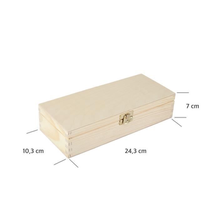 Деревянная коробка для хранения для декорирования - CREATIVE DECO - 24 x 10,5 x 5,7 см - Натуральный - Бежевый