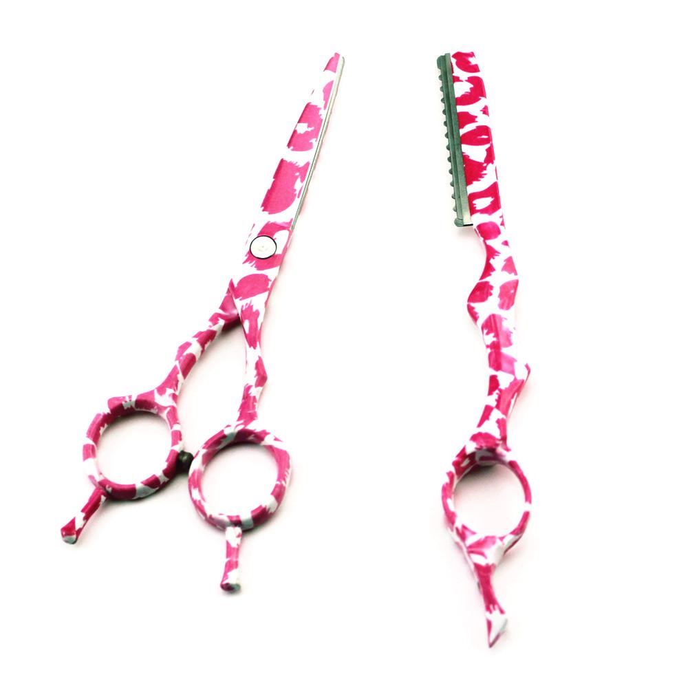 Ножницы для волос Steel 4 Kit 5.5 '' Pink Ceramics Hair Scissors Haircut Thinning Barber Cutting Shears Hairdresser Scissors