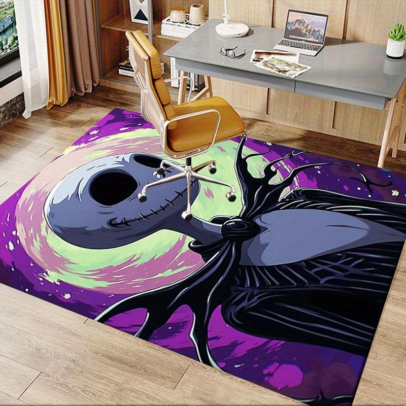 Office Rug Nightmare Before Christmas, Jack Skellington theme 3D Printed Anti-Slip Rug-Machine Washable for Living Room