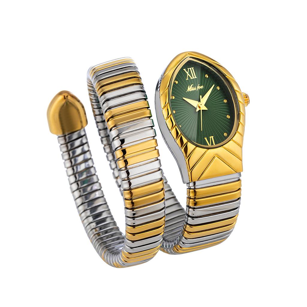 Классические часы в форме змеи для женщин, золотые, серебряные, масштабируемые, женские часы, блестящие, с бриллиантами, кварцевые, женские наручные часы