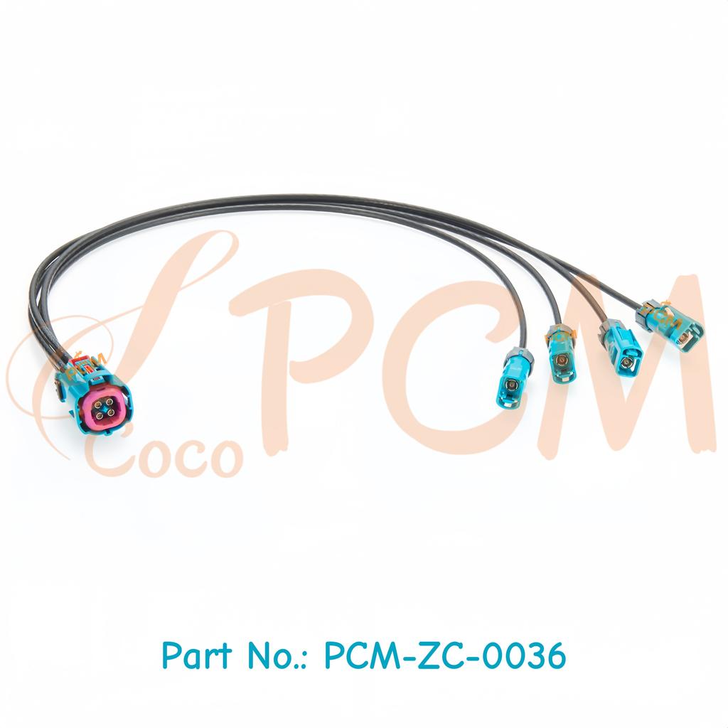 IP67 Waterproof Quad HFM Mini FAKRA Automotive Coaxial Cable Rosenberger 4 in 1 Mini FAKRA to FAKRA Car GPS GMSL Camera Cable