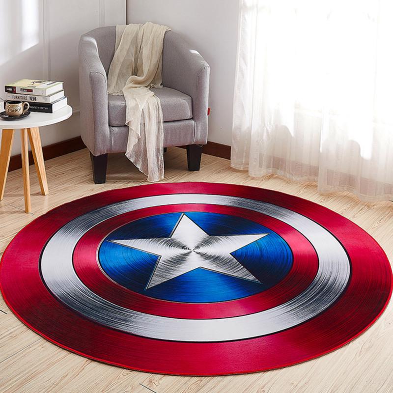 Cartoon Printing Round Rug, Non-Slip Soft Crawling Carpet and Computer Chair Mat for Kids Room and Home Decor