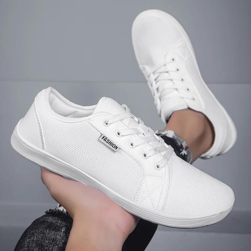 Men's Shoes and Sports Shoes Wide Toe Barefoot Casual Plus Size Wide Last Fashionable Canvas Black Flat Bottomed Board Shoes