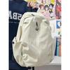 Korean Simple Solid Color Zipper Computer Backpack University High School Schoolbag Campus Commuting