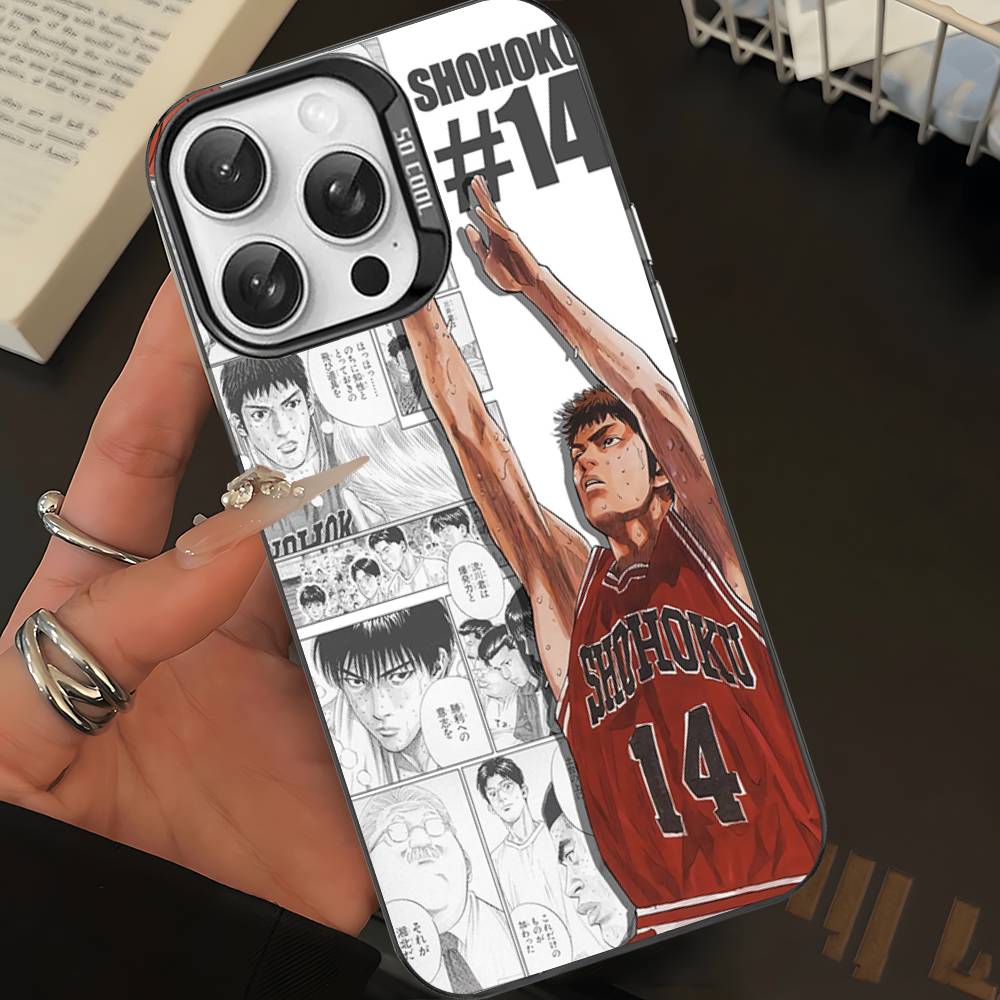 Японский чехол для телефона S-SLAM D-DUNK для IPhone 17 16 Plus Pro Max 15 14 13 12 11 Матовый разноцветный
