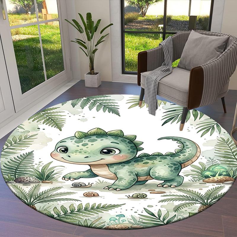 1PC Dinosaur Snail Non-Slip Floor Round carpet, Office, family, bedroom, Large Area Rug Indoor Rugs, Vibrant Colors-Z0492