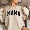 Mama Varsity Sweatshirt Mom Life Hoodie Super Mom Shirt Mother's Day Tops Women Fashion Crewneck Sweatshirts