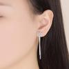 Fashion Silver Plated Snowflake Earrings Women's Back-Mounted Exaggerated Temperamental Mid-Length Ear Rings