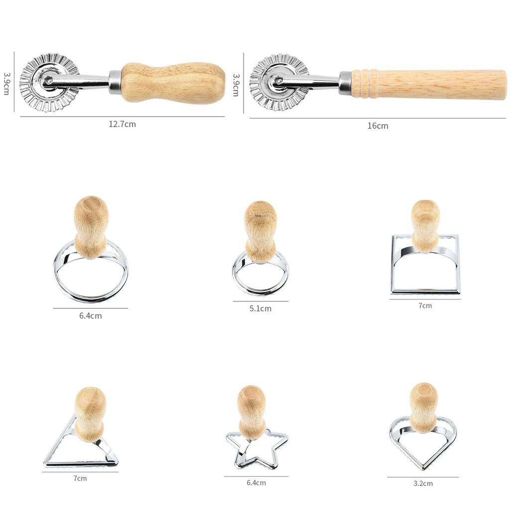 Набор ножей для равиоли из нержавеющей стали Пресс для макаронных изделий Набор кухонных насадок Инструмент для изготовления равиоли Инструмент для изготовления пресс-форм Набор штампов для равиоли Набор кондитерских колесиков Форма для торта