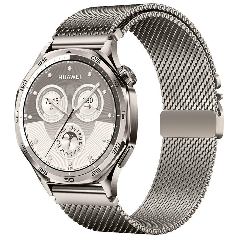 20мм 22мм Титановый ремешок с парашютной застежкой для Huawei Watch GT5 5Pro GT4 3 2e 46мм Роскошный миланский браслет для Samsung Galaxy Watch 7 6 5 4 Металлический ремешок