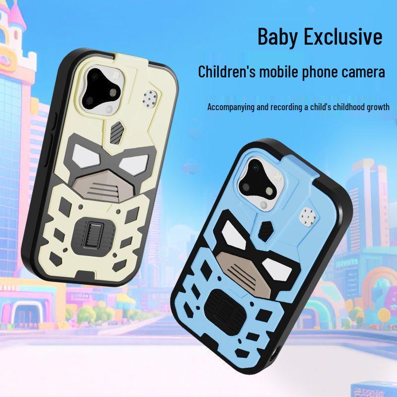 New D17 Dual Camera Kids' Cartoon Camera Phone - HD Video, Cute Mini Design, Perfect Gift for Photography.