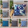 Blue Geometric Plaid Pattern Pillowcase Car Ornaments Office Living Room Sofa Home Pillowcase